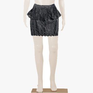 🔆 black lace peplum ruffle mini short skirt